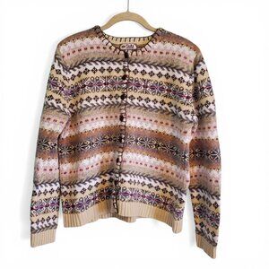 Vintage Whimsical Tiara International Y2K Colorful Knit Cardigan Sweater